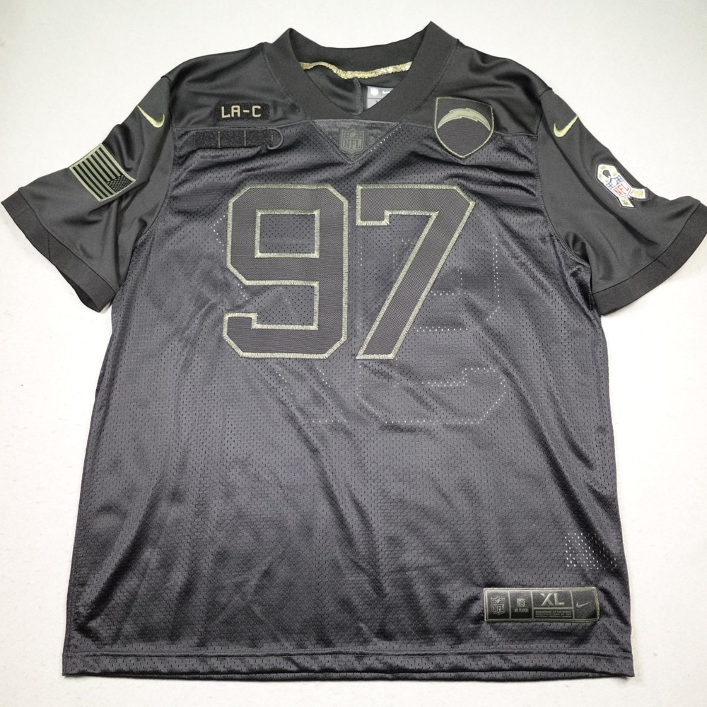 LA Chargers Jersey Mens XL Joey Bosa 97 Black Camo Salute to Service Nike USA